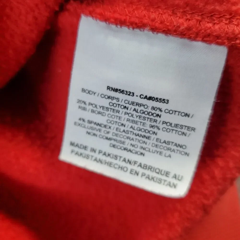 Nike Sweatshirt Men’s Large Red Classic  Swoosh Logo Athletic Pullover Fleece Li